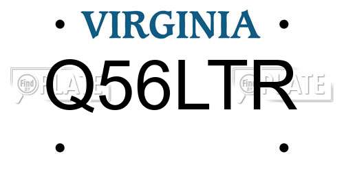 Q56LTR Virginia License Plate