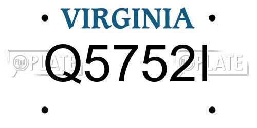 Q5752I Virginia License Plate