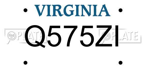 Q575ZI Virginia License Plate