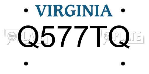 Q577TQ Virginia License Plate