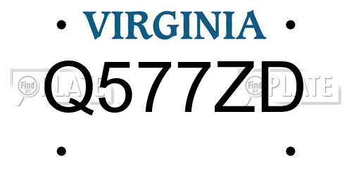 Q577ZD Virginia License Plate