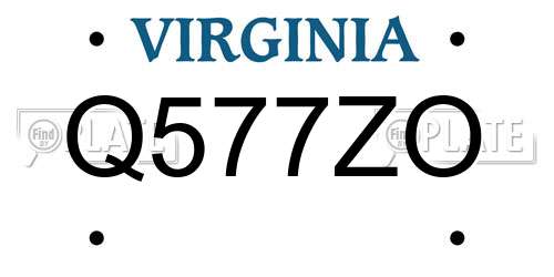 Q577ZO Virginia License Plate