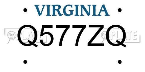 Q577ZQ Virginia License Plate