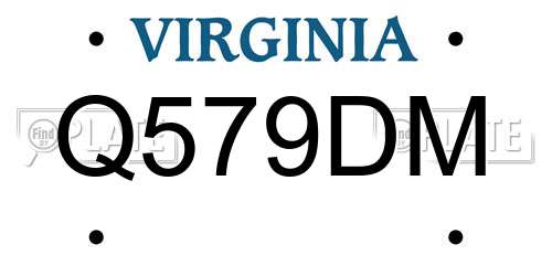 Q579DM Virginia License Plate