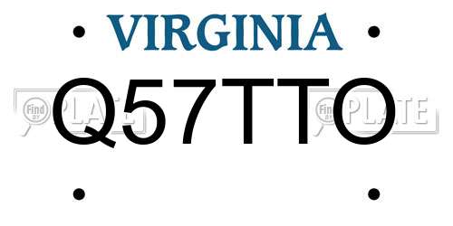 Q57TTO Virginia License Plate