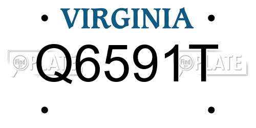 Q6591T Virginia License Plate