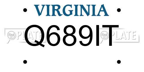 Q689IT Virginia License Plate