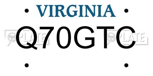 Q70GTC Virginia License Plate