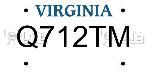 Q712TM Virginia License Plate