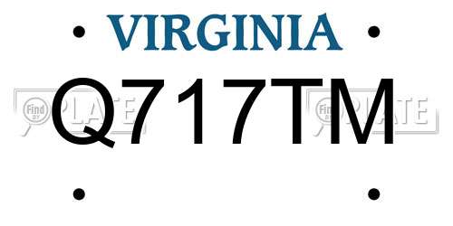 Q717TM Virginia License Plate