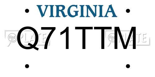 Q71TTM Virginia License Plate