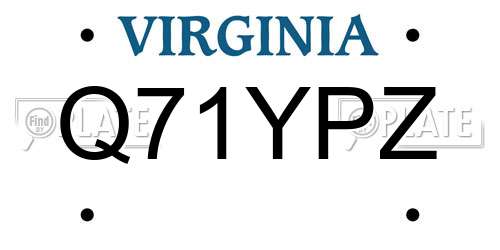 Q71YPZ Virginia License Plate
