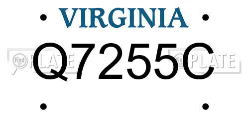 Q7255C Virginia License Plate