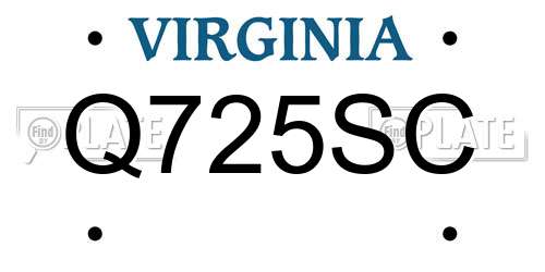 Q725SC Virginia License Plate