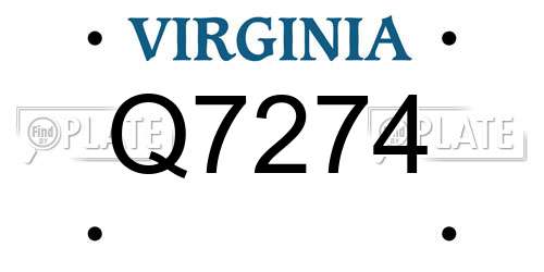 Q7274 Virginia License Plate