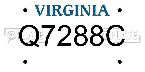 Q7288C Virginia License Plate