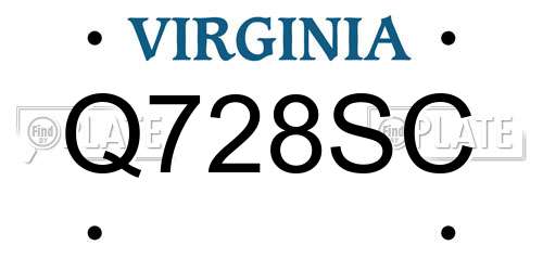 Q728SC Virginia License Plate