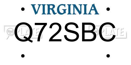 Q72SBC Virginia License Plate
