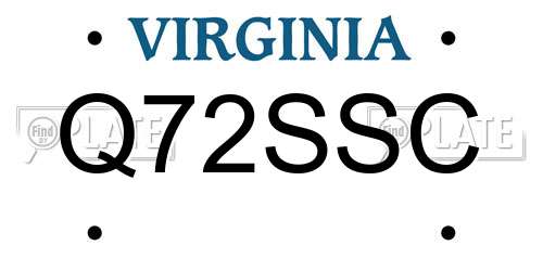 Q72SSC Virginia License Plate