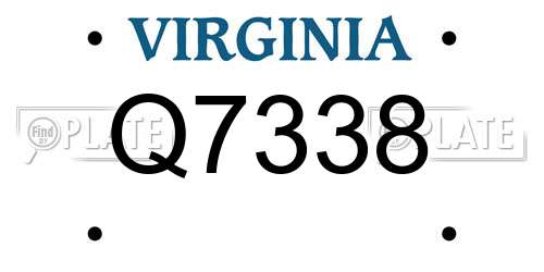 Q7338 Virginia License Plate