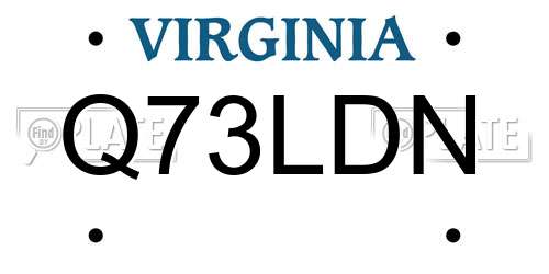 Q73LDN Virginia License Plate