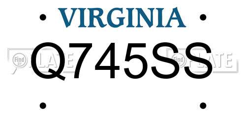Q745SS Virginia License Plate