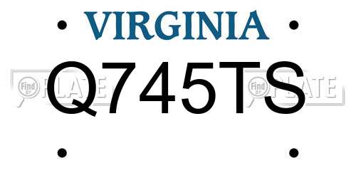 Q745TS Virginia License Plate