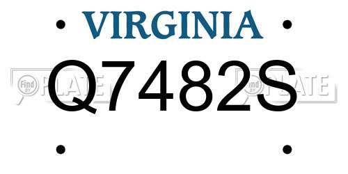 Q7482S Virginia License Plate