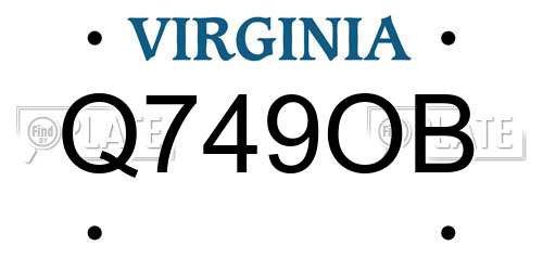 Q749OB Virginia License Plate