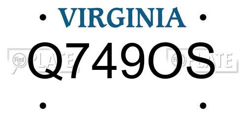 Q749OS Virginia License Plate
