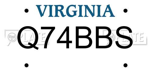 Q74BBS Virginia License Plate