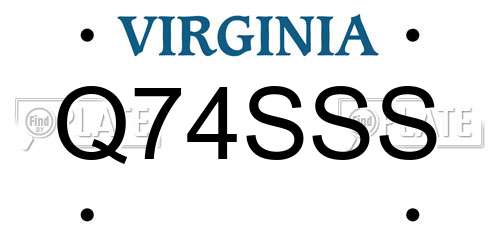 Q74SSS Virginia License Plate