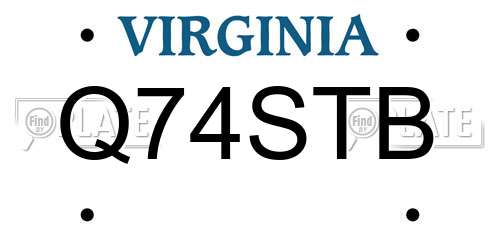 Q74STB Virginia License Plate