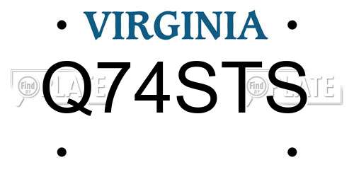 Q74STS Virginia License Plate