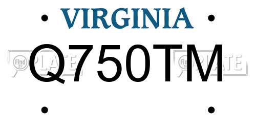 Q750TM Virginia License Plate