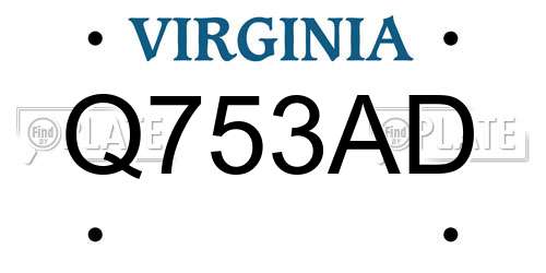 Q753AD Virginia License Plate