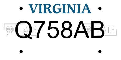 Q758AB Virginia License Plate