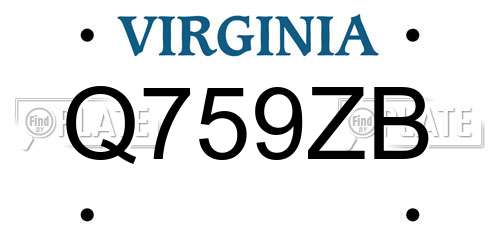 Q759ZB Virginia License Plate