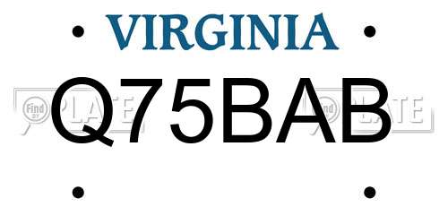 Q75BAB Virginia License Plate