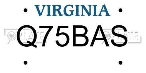 Q75BAS Virginia License Plate
