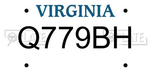 Q779BH Virginia License Plate