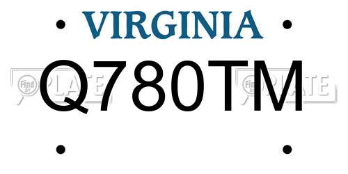 Q780TM Virginia License Plate