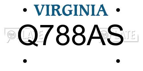 Q788AS Virginia License Plate