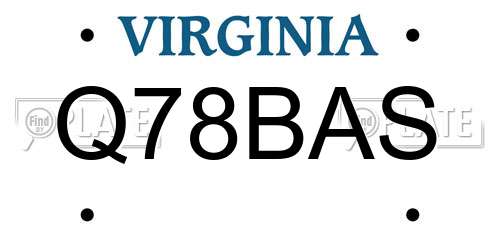 Q78BAS Virginia License Plate