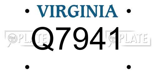Q7941 Virginia License Plate