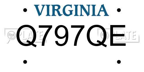 Q797QE Virginia License Plate