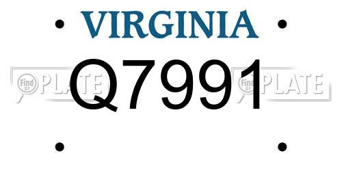 Q7991 Virginia License Plate
