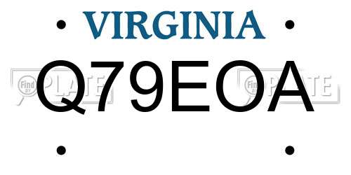 Q79EOA Virginia License Plate