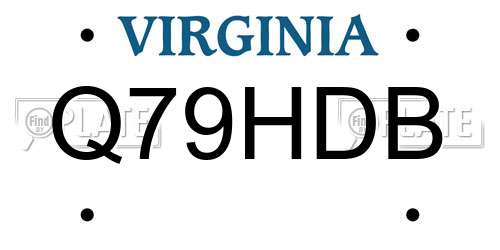 Q79HDB Virginia License Plate