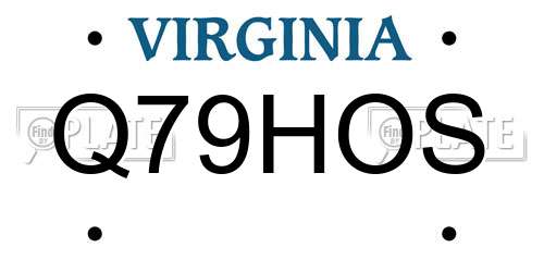 Q79HOS Virginia License Plate